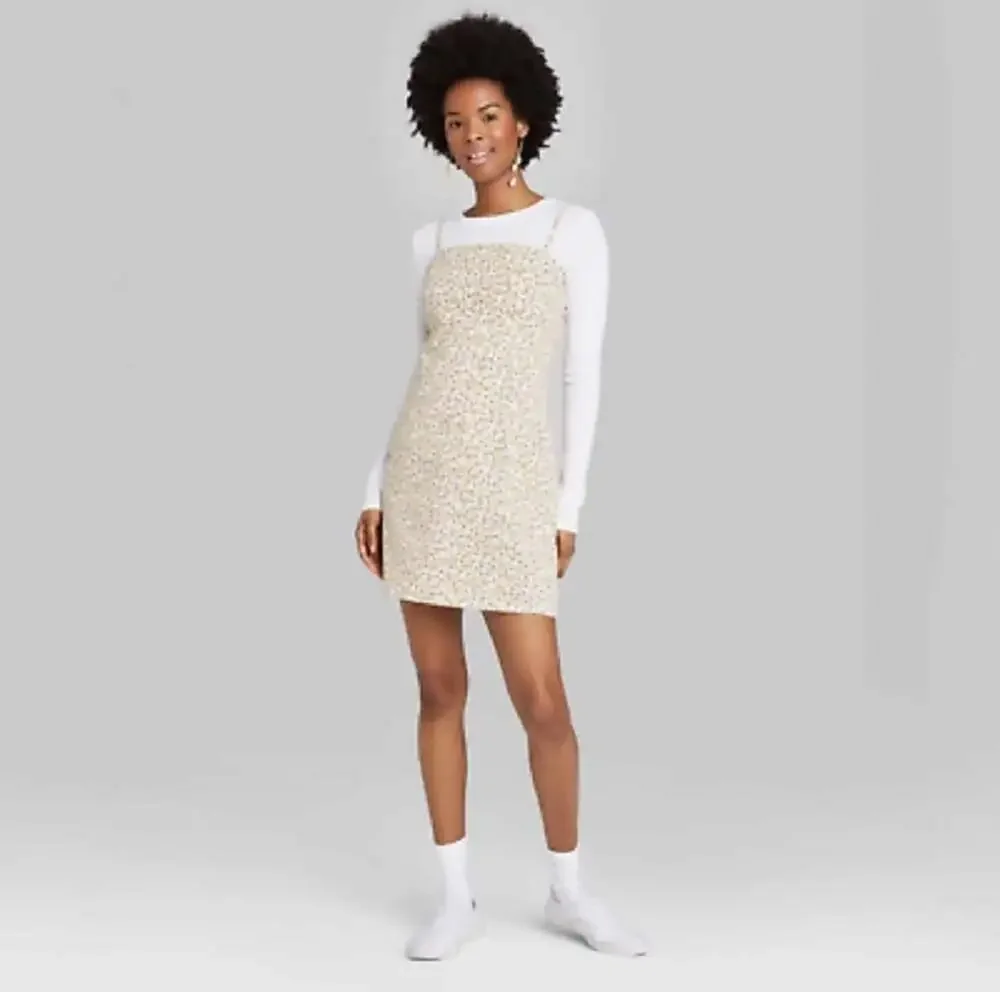 Wild Fable Yellow White Floral Mini Shift Dress A-Line - Picture 3 of 6